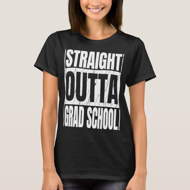 T-shirt Strright Outta Grad School Graduation Kids Boys Gi (Devant)
