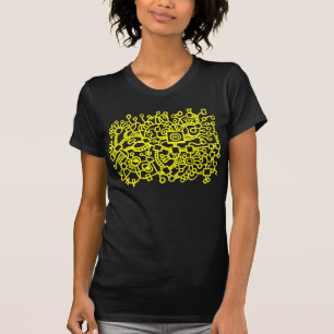 T-shirt Structure Abstraite - Jaune sur foncé