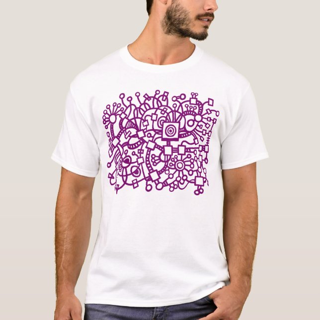 T-shirt Structure Abstraite - Plum (Devant)