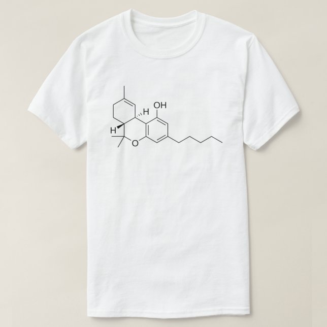 T-shirt Structure moléculaire de Tetrahydrocannabinol (Design devant)