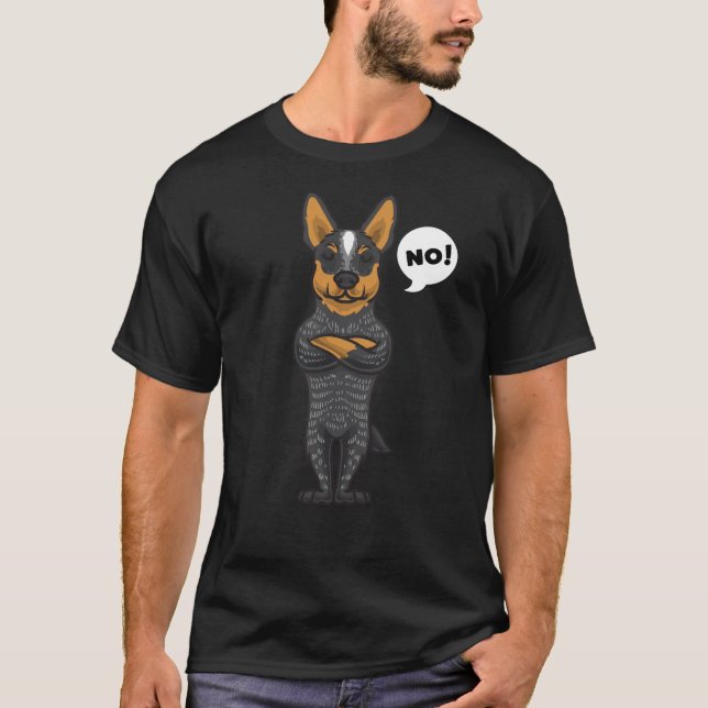 T-shirt Stuborn Australian Cattle Dog drôle (Devant)