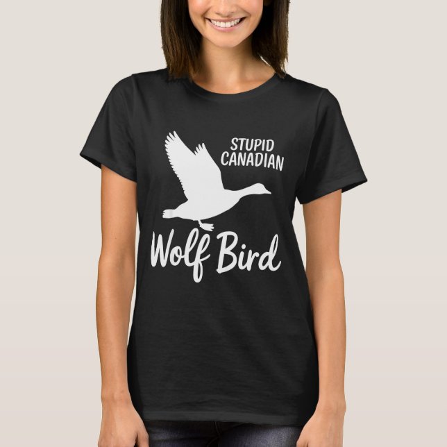 T-shirt Stud Canadian Wolf Bird Funny  (Devant)