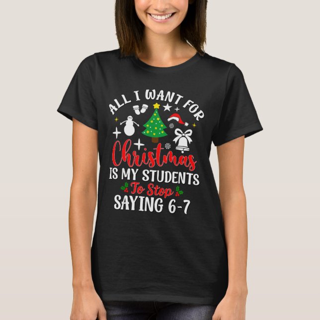 T-shirt Students Saying 6-7 67 Six Seven Teacher Funny Chr (Devant)