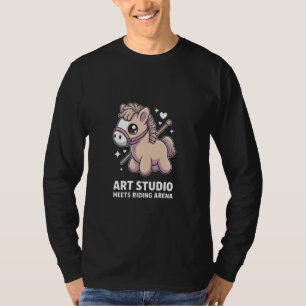 T-shirt Studio d'art de poney Kawaii rencontre l'arène de 