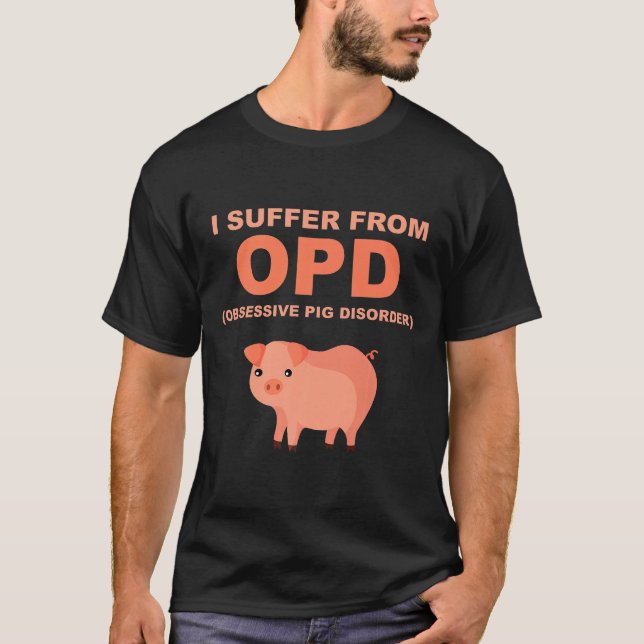 T-shirt Stuff cochon drôle Chemise mignonne Trouble de coc (Devant)