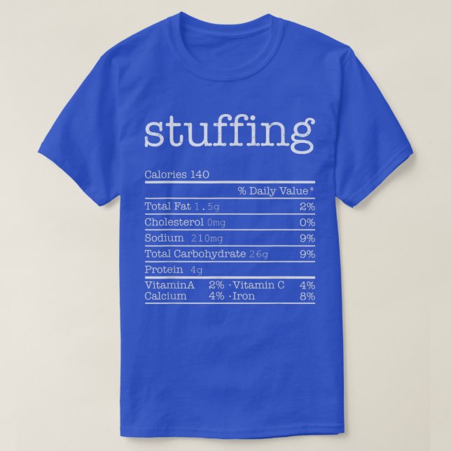 T-shirt Stuffing Nutrition Facts Funny Thanksgiving Christ (Design devant)