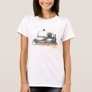 T-shirt Stupa Parinirvana Kushinagar Inde Ligne à l'encre 