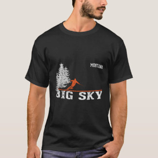 T-shirt Style 1980S Big Sky Mt Long Sleeve Skiing Chemise