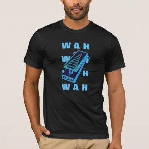 T-shirt Style 2 de vert bleu de pédale de guitare de WAH
