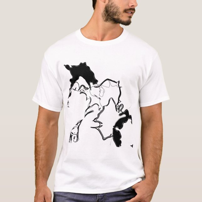 T-shirt Style abstrait noir et blanc (Devant)