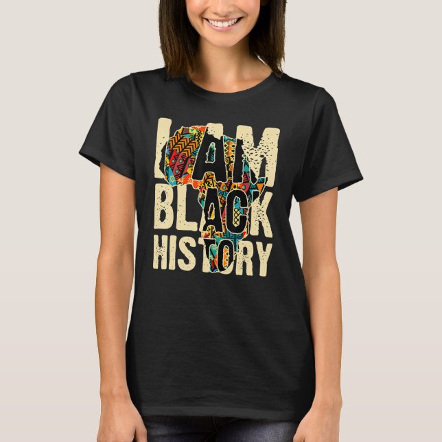 T-shirt Style Africain Afrique Continent Je Suis Noir Hist (Devant)