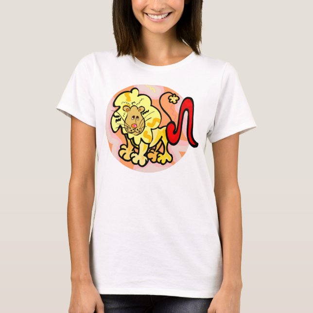 T-shirt Style années 1970 Leo Lion avec Symbole (Devant)