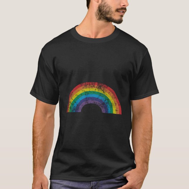 T-shirt Style Arc-En-Ciel Des Années 80 (Devant)