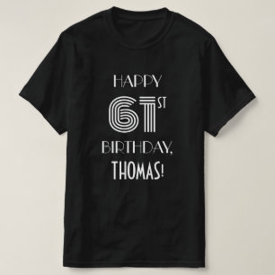T-shirt Style Art Déco Inspiré 61e Anniversaire de la Fête