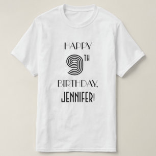 T-shirt Style Art Déco Inspiré 9e Anniversaire Chemise de 