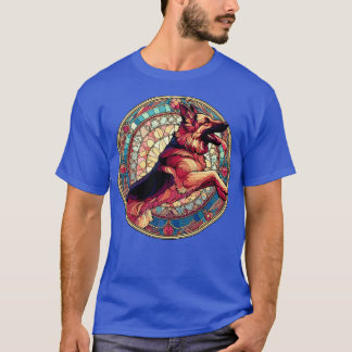 T-shirt Style Art Nouveau Berger allemand Alsace Chien
