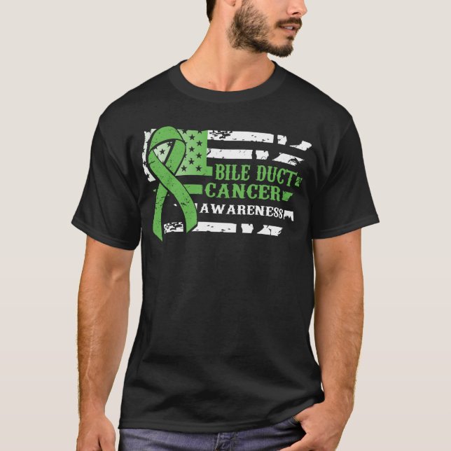 T-shirt Style Awkward USA Drapeau Bile Ducs Cancer Sensibi (Devant)