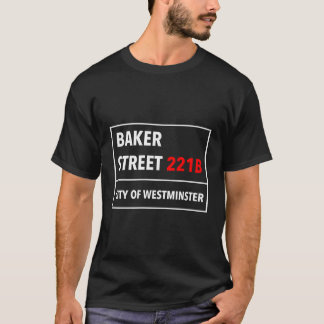 T-shirt Style Baker 221B Street D'Un Londres Royaume-Uni W