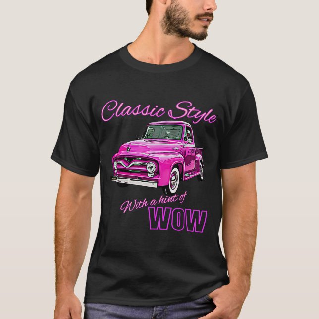 T-shirt Style classique avec une touche de camionnette ros (Devant)