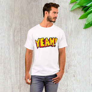 T-shirt Style comique Ouais Texte Graphique en gras Jaune