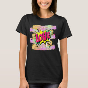 T-shirt Style comique Pop Art rétro Yellow Rose LOVE T-shi