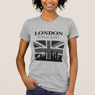 T-shirt Stylé Cool Gris Noir London Union Jack