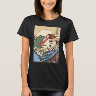 T-shirt Style de combat de Kaiju japonais Chat contre mons