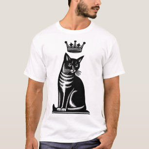 T-shirt Style de gravure sur bois de félin noble