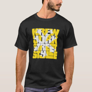 T-SHIRT STYLE DE RUE KREW YORK - MARQUE GRAVE ET LOGO