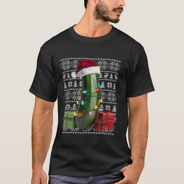T-shirt Style de sueur de Noël moche Santa Hat Zucchini No (Devant)