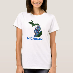 T-shirt Style de tatouage au trait du Michigan