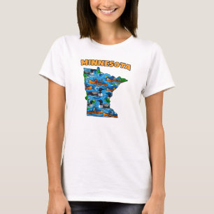 T-shirt Style de tatouage en contour du Minnesota