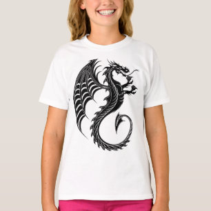 T-shirt Style de tatouage en forme de dragon noir