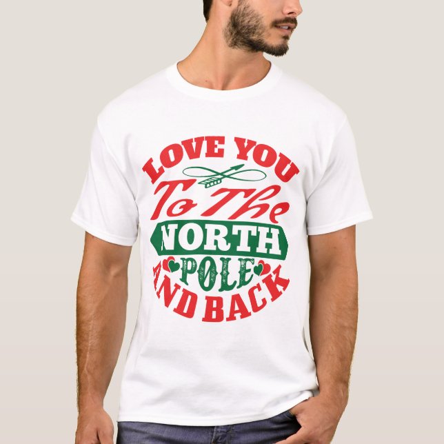 T-shirt Style de typographie numérique du pôle Nord coloré (Devant)