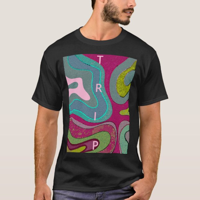 T-shirt Style de voyage Abstrait (Devant)