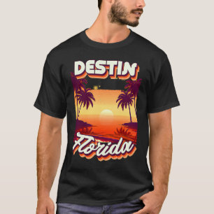 T-shirt Style des années 80 Destin Floride Palm Tree Surf