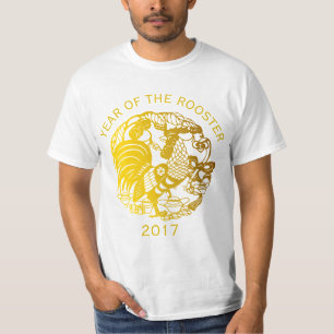 T-shirt Style d'or T de papercut de l'année 2017 chinois