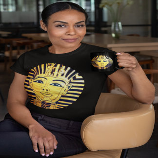 T-shirt Style égyptien Pharaon noir et or