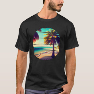T-shirt Style esthétique Rétro Palm Tree Plage tropicale V