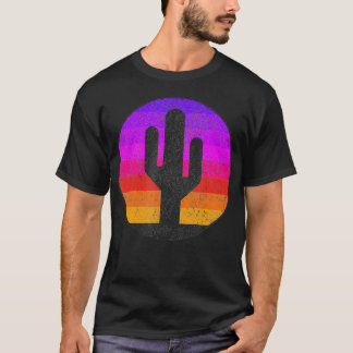 T-shirt Style été Vintage Rétro Saguaro Cactus Sun