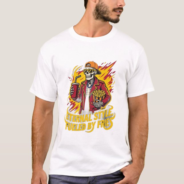 T-shirt Style Éternel Alimenté Par Des Frites (Devant)