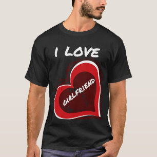 T-shirt Style Grunge J'aime ma copine Design de cœur