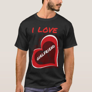 T-shirt Style Grunge J'aime ma copine Design de cœur