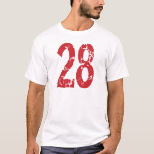 T-SHIRT STYLE GRUNGE ROUGE NUMÉRO 28