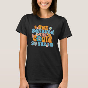 T-shirt Style Hippie Des Années 70 Elle Croit En La Paix E