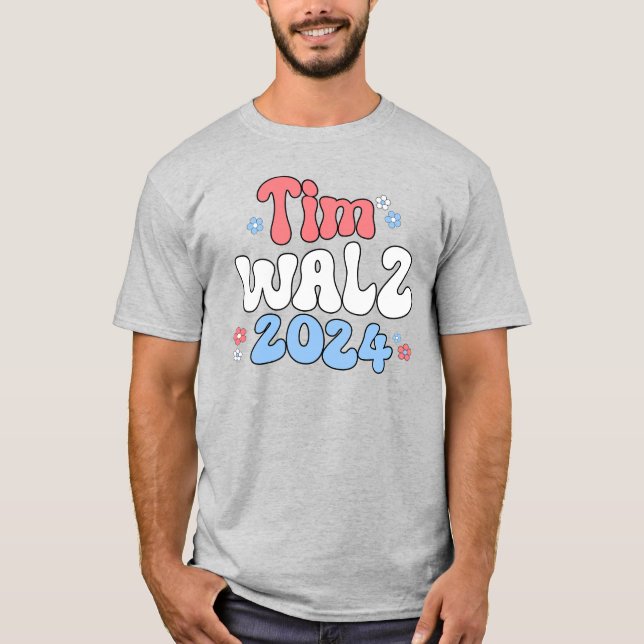 T-shirt Style Hippie rétro Tim Walz (Devant)