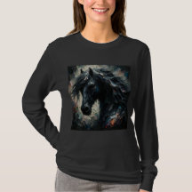 Style impressionniste Cheval foncé Long Manche