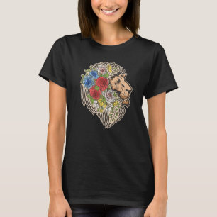 T-shirt Style Indie Lion Fleurs mignonette Hipster tenue H