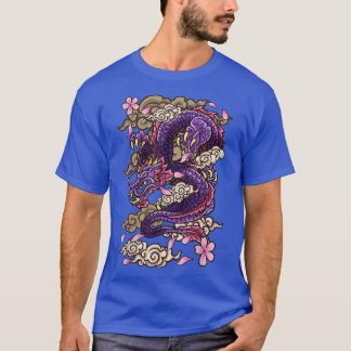 T-shirt Style japonais esthétique Dragon Tattoo Sakura Che