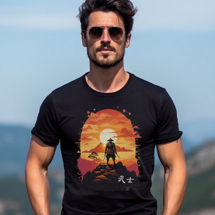 T-shirt Style japonais Samurai Guerrier sur une colline